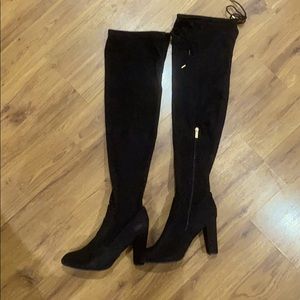 Thigh High Block Heel Boots